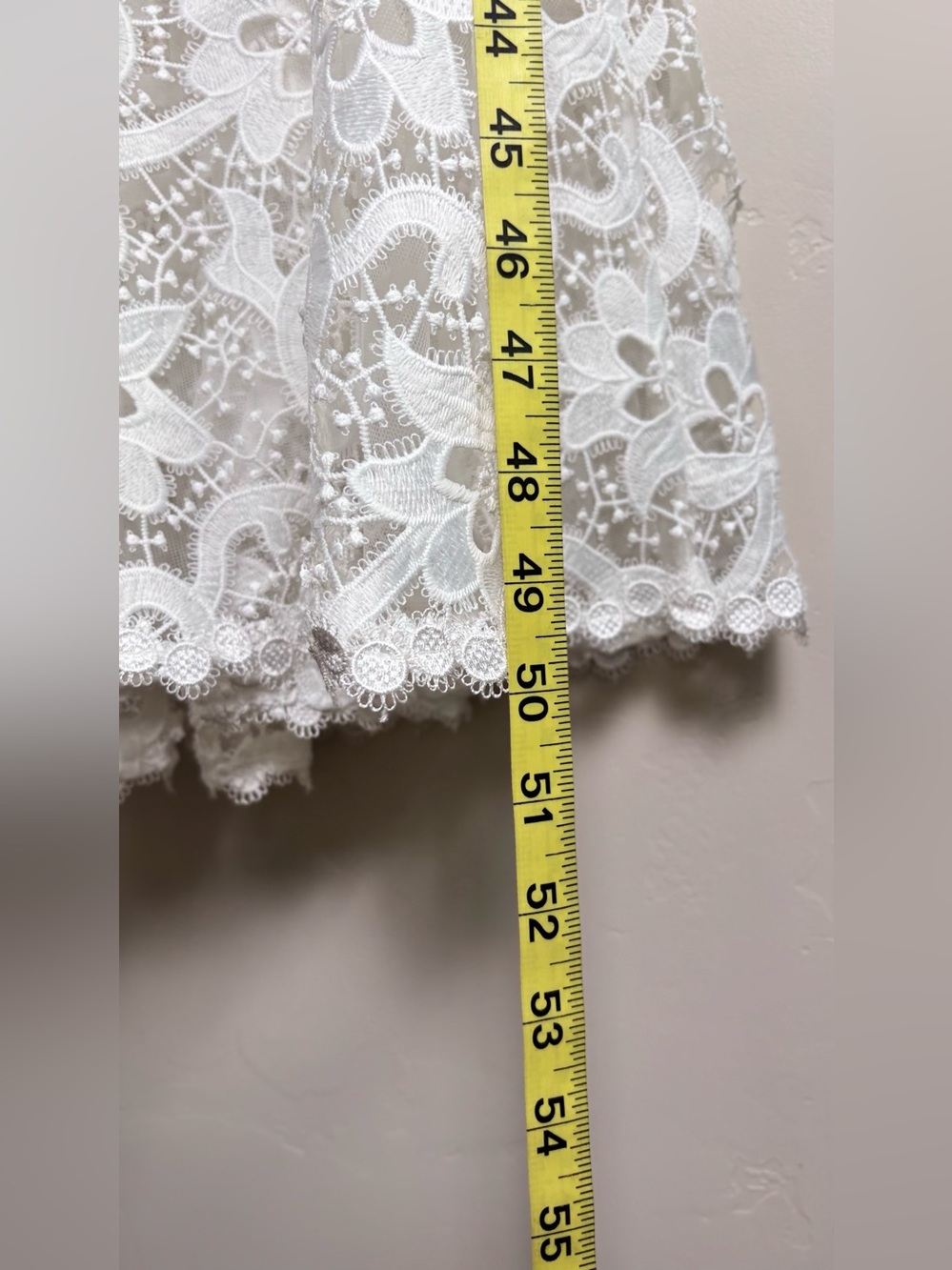 SAYLOR Lesli White Lace Midi Dress XS Bridal Bow Cutout Revolve Free People NWOT - Picture 9 of 16